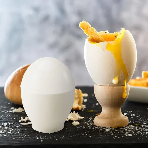 Miniatura 6 de Hemoton Tazas escalfadoras de huevos para microondas, paquete de 4 con tapas, 3.74 x 2.55 pulgadas, olla de huevos al vapor para desayuno rápido