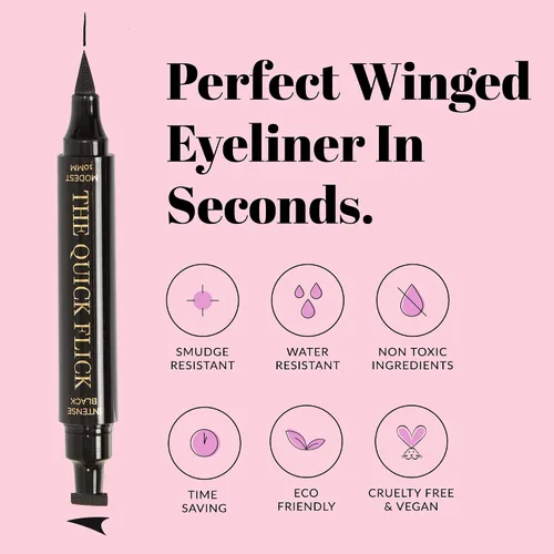 Miniatura 4 de The Quick Flick Sello delineador de ojos con alas, impermeable y a prueba de manchas, vegano, delineador de ojos de gato, sello de alas de 0.197 in