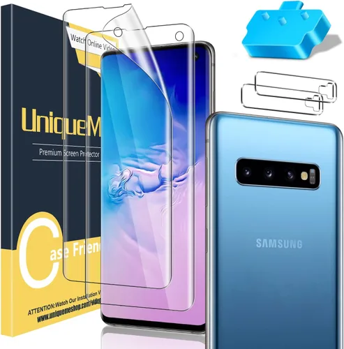 Miniatura 9 de Paquete de 3 + 2 unidades UniqueMe compatible con Samsung Galaxy S21 FE 5G (no para Galaxy S21), protector de pantalla de vidrio templado