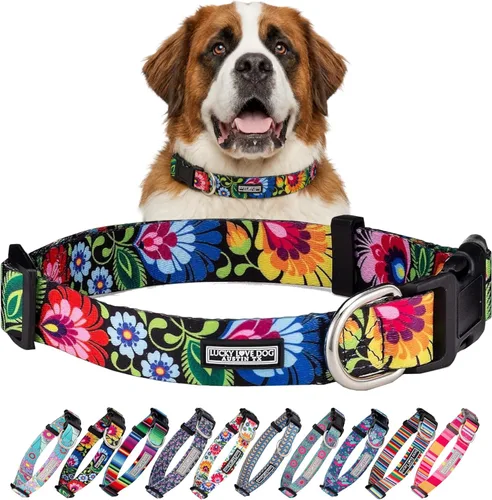 Miniatura 53 de Lucky Love Dog - Collar para perras pequeñas, diseño Blackbird de estampado alegre con flores de primavera y verano, talla XS
