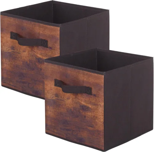 Miniatura 36 de PowerKing Cubos de almacenamiento plegables con asas, contenedores plegables de tela para estantes de armario, contenedores de almacenamiento Naranja