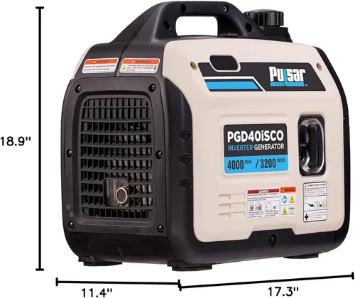 Miniatura 9 de Pulsar PGD40ISCO Generador de inversor de gas portátil ultra ligero silencioso 4000W, blanco