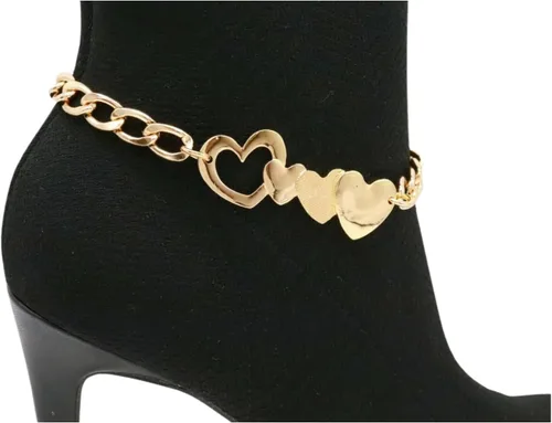 Miniatura 3 de Joyería de moda occidental para mujer, pulsera de cadena de bota, pulsera de zapatos, tobillera, círculo, abalorios rústicos, Sin gemas.