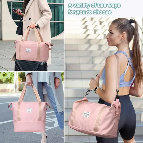 Miniatura 7 de DMLuna Bolsa de viaje de viaje, bolsa de gimnasio deportiva, bolsa de hombro para mujeres y hombres, bolsa de hospital, bolsa de lona expandible