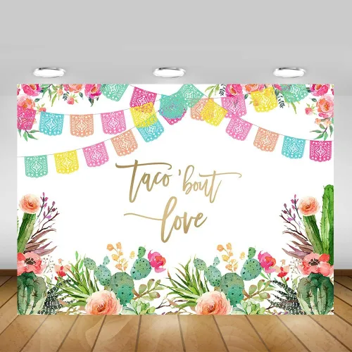Miniatura 5 de Mocsicka Telón de fondo de amor con temática de fiesta mexicana, decoración de despedida de soltera, boda, compromiso, foto de fondo (7 x 5 pies