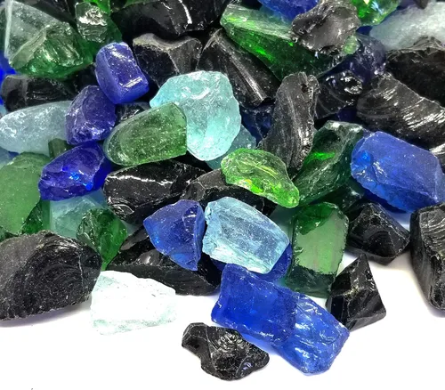 Miniatura 16 de (5 libras de mezcla de cobalto y azul de primera calidad, para interiores y exteriores, vidrio de fuego triturado para interiores y exteriores