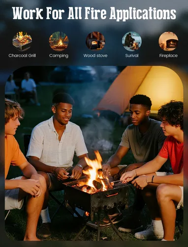 Miniatura 7 de E500 Arrancador de fuego, cuadrados para barbacoa, fogata, chimenea, estufa de leña, chimenea, hoguera, parrilla, 32 cubos para uso en interiores