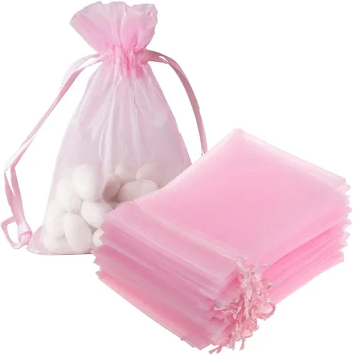Miniatura 53 de Bolsas de Regalo de Organza 100 Piezas con Cordón 4x6 pulgadas Azul Marino para Baby Shower, Cumpleaños de Niña, Recuerdos de Fiesta, Boda