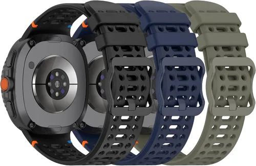 Paquete de 3 correas compatibles con Samsung Galaxy Watch 8 Classic de 1.811 pulgadas, Watch 8 de 1.575 pulgadas/1.732 pulgadas, correa deportiva de