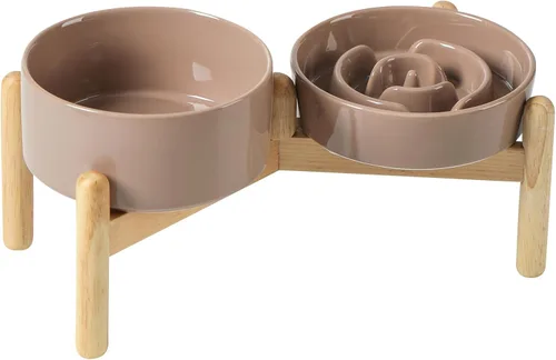 Miniatura 17 de Havniva Tazón de cerámica de 0.9 tazas para perros de alimentación lenta para perros pequeños, alimentador lento para mascotas de 6.1 pulgadas, 1 x