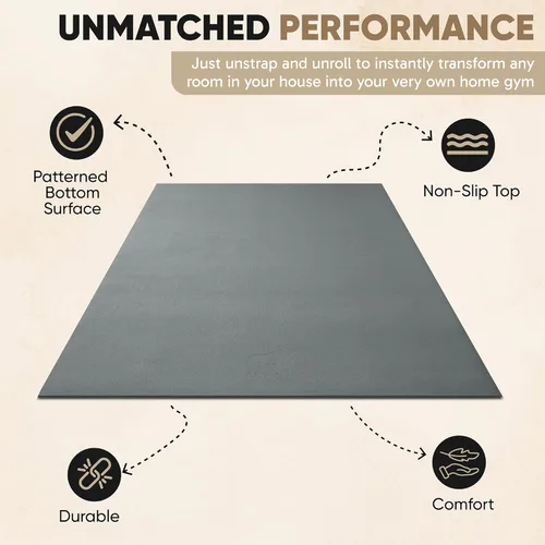 Miniatura 3 de Gorilla Mats Alfombrilla de ejercicio grande de alta calidad, de 6 x 4 x 1/4 pulgadas, ultra duradera, antideslizante, tapete de entrenamiento