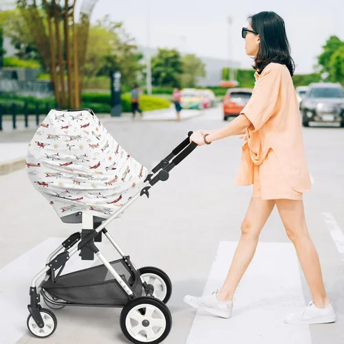 Miniatura 3 de Sweet Jojo Designs Funda de asiento de coche para bebé con diseño de avión, estilo vintage, silla alta para lactancia, carrito de compras