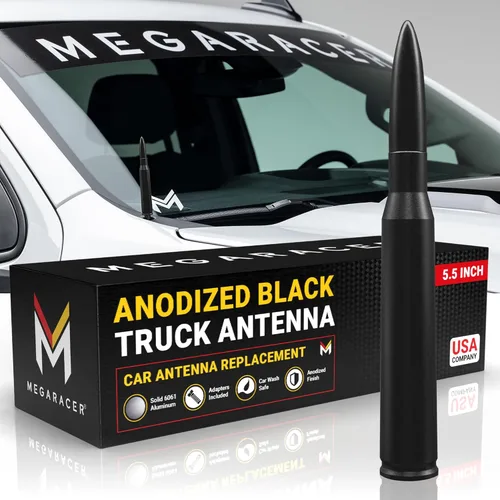 Antena de bala de 50 calibre anodizada para camión - Compatible con Ford F150 F250 Bronco RAM 1500 Chevy Silverado GMC Sierra Tundra Tacoma -
