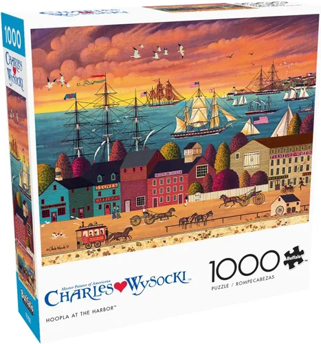 Miniatura 19 de Buffalo Games Charles Wysocki - Rompecabezas de 1000 piezas con escena de invierno festivo, 26.75 x 19.75 pulgadas, a partir de 14 años, póster