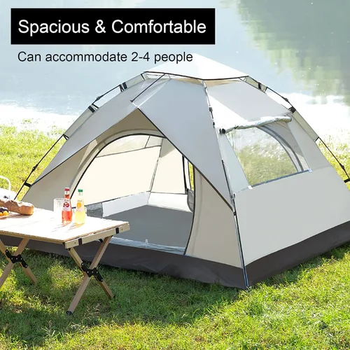 Miniatura 2 de Generic 2-4 Person Camping Dome Tent, Waterproof Windproof,Portable Tent Bag,Automatic Pop Up Camping Tent with 2 Doors and 2 Mesh