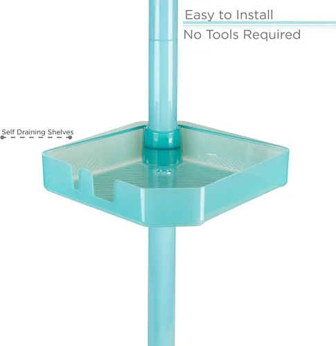 Miniatura 4 de Bath Bliss Organizador de ducha esquinero de tensión de 4 niveles Estantes Ajustable 48"-101" Organizador de baño Bañera y cabina de ducha