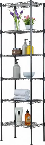 Miniatura 15 de Estantería metálica de almacenamiento de 6 niveles de 208.8 cm x 121.92 x 45.72 cm, con ruedas, resistente estante con capa de acero, cromado