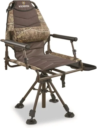 Bolderton Silla ciega de alta calidad; marco de acero con asiento acolchado, plegable y portátil con raíces de campo de roble musgoso
