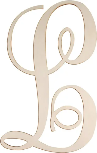 Miniatura 18 de Letras de madera cursivas para decoración de pared, letras grandes de madera de 14 pulgadas, monograma sin terminar, letras de madera, manualidades
