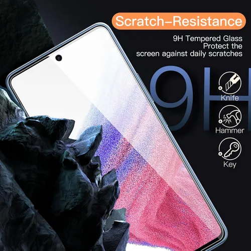Miniatura 4 de JETech Protector de pantalla para Samsung Galaxy A53 5G / A52 / A52 5G / A52s 5G, película de vidrio templado 9H, antiarañazos, transparente HD