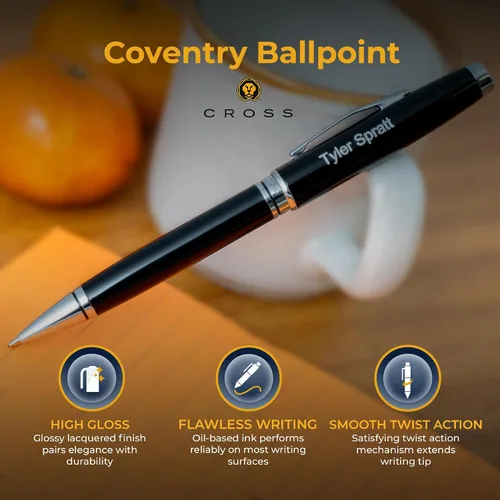 Miniatura 3 de Bolígrafo Cross personalizado y grabado a medida para hombres o mujeres Bolígrafo Cross Coventry Regalo de lujo para oficina, graduación