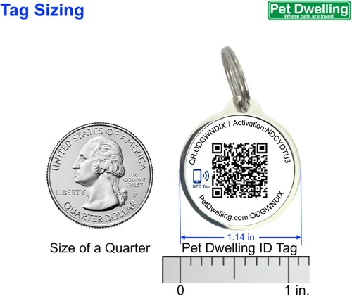 Miniatura 3 de Pet Dwelling Etiqueta de identificación ESA inteligente con NFC y código QR, etiqueta de animal de apoyo emocional para perros y gatos, alertas