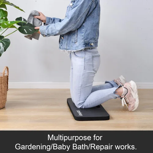 Miniatura 4 de Rodilleras de yoga, extra gruesas y suaves, rodilleras largas para jardinería, ejercicio, fitness, baño de bebé, yoga-negro