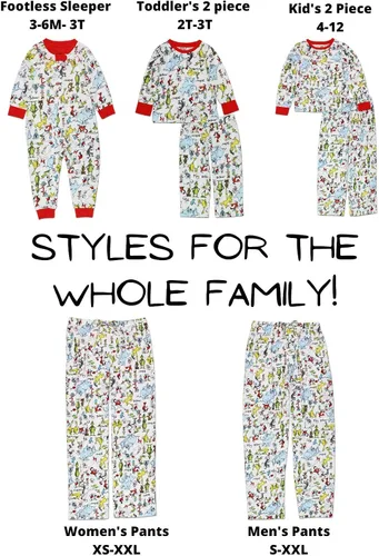 Miniatura 3 de Dr. Seuss Grinch Cat in The Hat - Pijama sin pies para niños pequeños, Multi