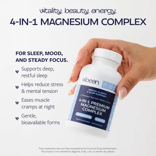 Miniatura 2 de Magnesio 4 en 1 para apoyo al sueño, L-treonato, glicinato, malato y citrato, 240 mg, suplemento de complejo de magnesio quelado (60 cápsulas)