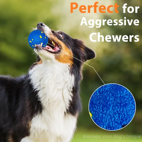 Miniatura 3 de Beieverluck Paquete de 12 pelotas de tenis para perros para masticadores agresivos, pelotas de juguete indestructibles para perros grandes, medianos