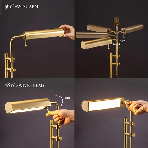 Miniatura 4 de O'Bright Aurora - Lámpara LED de escritorio de farmacia, brazo oscilante, diseño industrial para leer, manualidades, trabajo, LED de 10 W, altura