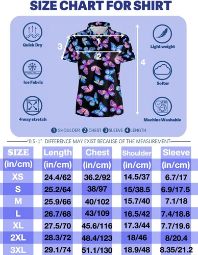 Miniatura 7 de QINGXUN Polo de manga corta con estampado gráfico para mujer, polo de golf que absorbe la humedad