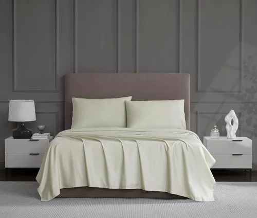 Miniatura 13 de Linen Closet Juego de sábanas de 1200 hilos mezcla de algodón tamaño King de 4 piezas, ultra suave sedoso satén, absorbente de humedad, resistente a
