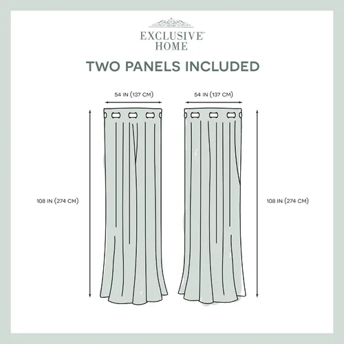 Miniatura 6 de Exclusive Home Curtains Virenze par de paneles de cortinas para ventanas de seda de imitación