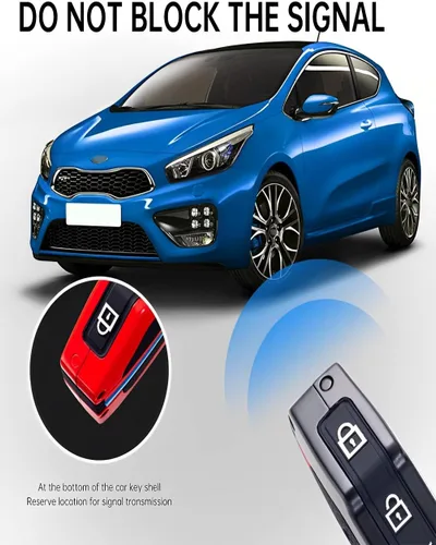 Miniatura 5 de para Kia Funda para Llavero de Llave de Metal Carcasa de Llave Inteligente Compatible para Soul Telluride Cerato Forte K5 (KAC-Negro)