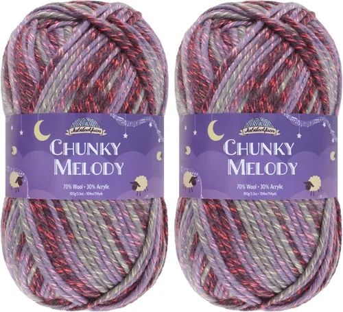 Miniatura 41 de JubileeYarn Chunky Melody - Hilo para tejer 100g/madeja, mezcla de lana gruesa, color maíz naranja - 2 madejas 15 Maíz Naranja