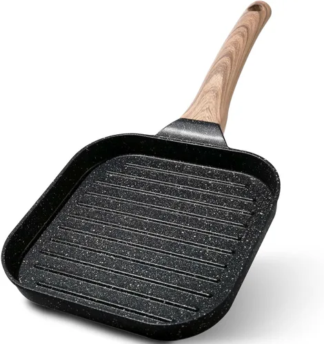 Miniatura 8 de Eslite Life Parrilla antiadherente de 9.5 pulgadas para cocina interior, sartén cuadrada grande versátil compatible con inducción para cocinar a