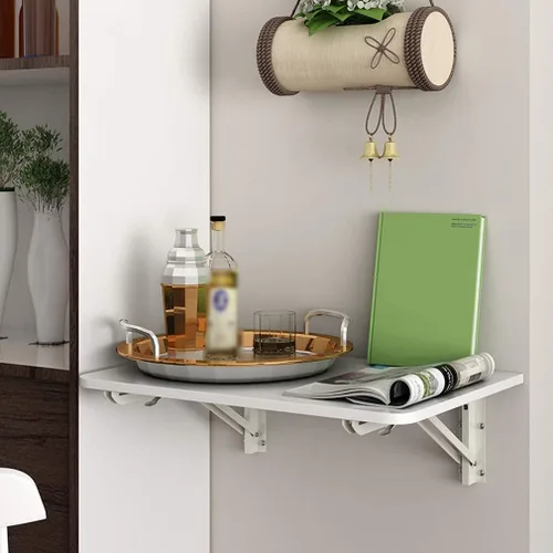 Miniatura 7 de Mesa plegable de pared para cocina, comedor, con soporte de acero inoxidable, mesa de almacenamiento para lavandería, mesa de trabajo