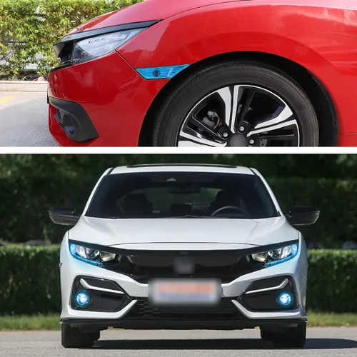 Miniatura 4 de TOMALL 3 pares de vinilos para luz antiniebla para faros delanteros laterales para Honda Civic 2016-2021, calcomanías autoadhesivas de vinilo
