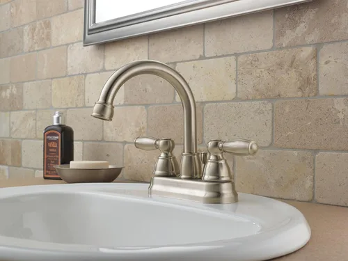 Miniatura 2 de DELTA FAUCET Peerless Claymore - Grifo de lavabo de baño de níquel cepillado, grifo de baño de 2 asas, montaje de drenaje emergente, níquel