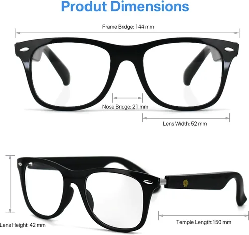 Miniatura 3 de GenXenon - Lentes inteligentes Bluetooth, gafas de audio Bluetooth para mujeres y hombres, sonido de oído abierto con micrófono y altavoces, manos