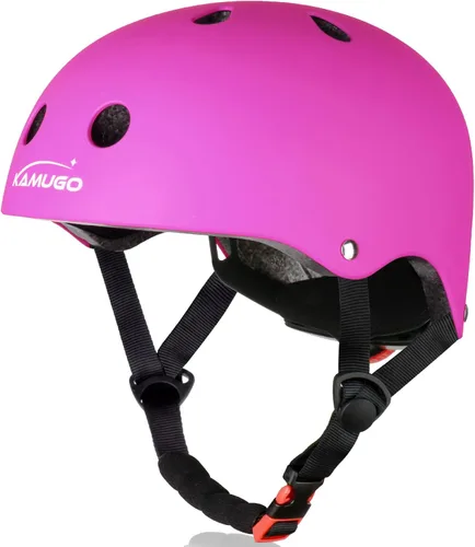 Miniatura 13 de KAMUGO - Casco ajustable para niños, adecuado para niños pequeños de 2 a 14 años, para niños y niñas, seguridad multideportiva para ciclismo, Rosa