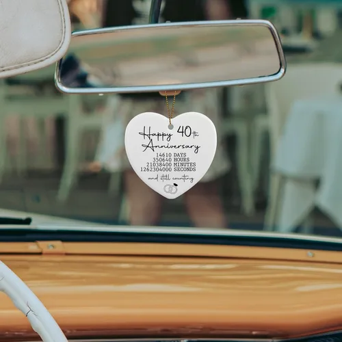 Miniatura 4 de Adorno de 40 aniversario de boda, regalos para parejas, padres, regalos de boda para padres, adorno de recuerdo de corazón, placa de corazón