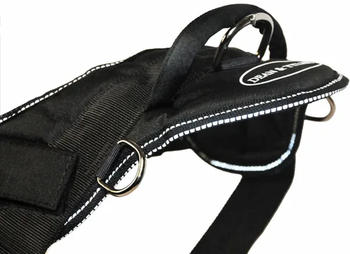 Miniatura 4 de Dean & Tyler DT Arnés de neopreno negro para perro con asa y ribete reflectante (negro, circunferencia de 20 a 23 pulgadas (XS))