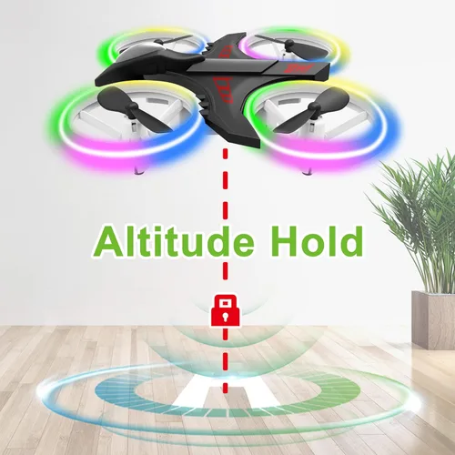 Miniatura 4 de Dwi Dowellin Mini Dron de 4.9 Pulgadas para Niños a Prueba de Choques Luces LED Despegue y Aterrizaje con Una Tecla Volteretas RC Control Remoto