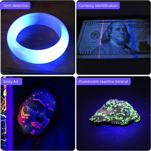 Miniatura 7 de DARKBEAM Linterna UV de 365 nm, Lámpara de Wood recargable por USB, portátil, luz negra, LED, luz ultravioleta, mini, detector para orina