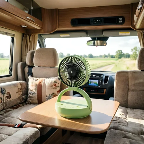 Miniatura 6 de OGZ Ventilador portátil inalámbrico para viajes con temporizador remoto, ventilador de escritorio pequeño de 7 pulgadas con luz nocturna LED