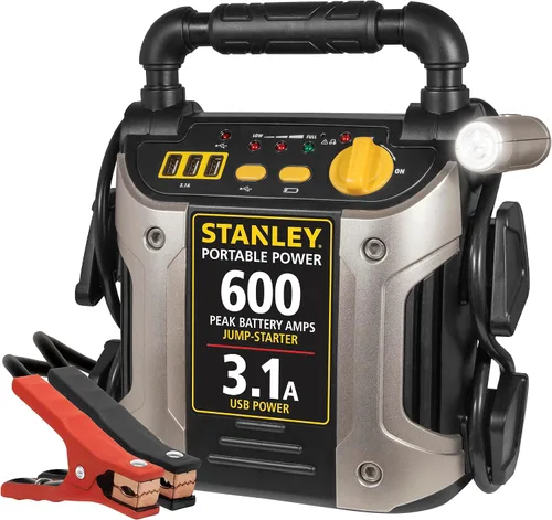 Miniatura 8 de Stanley J309 Portable Power Station Jump Starter 600 Peak Amp Battery Booster, 3.1A USB Ports, Battery Clamps