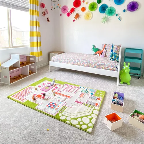Miniatura 5 de IVI - Alfombra de juego 3D para usar como casa de muñecas, no tóxica, resistente a las manchas, juguetes educativos Montessori para niños, mediana
