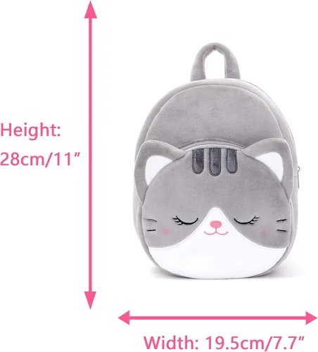 Miniatura 47 de Lazada Mochila para niños pequeños, juguetes de animales de peluche, mochila pequeña, color gris, 9.5 pulgadas